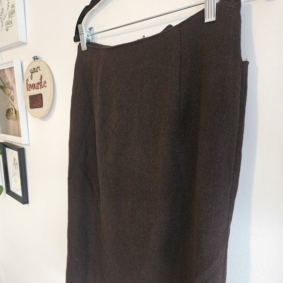 Vintage Chocolate Brown Wool Pencil Skirt by Jones New York - Picture 6 of 9
